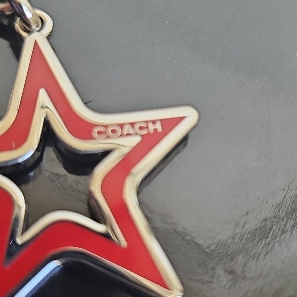 Coach NWOT Red and Silver Star Keychain Bag Charm - Picture 5 of 6